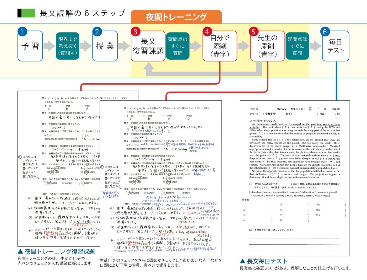 英語（長文）鬼特訓の流れ